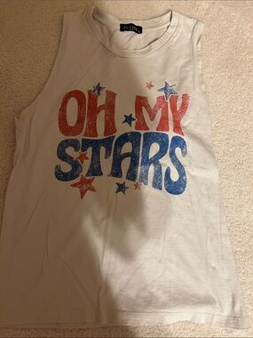 Zutter Cream Graphic 'Oh My Stars' Tank Top